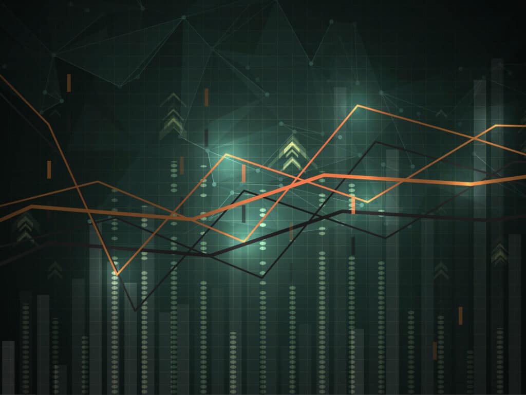 a laptop showing the fluctuation of cryptocurrencies