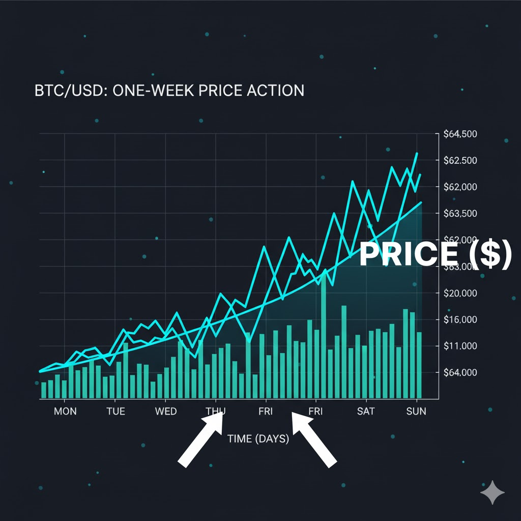 An annotated chart highlighting the Y-axis labeled "Price ($)" and X-axis labeled "Time", with arrows pointing to each
