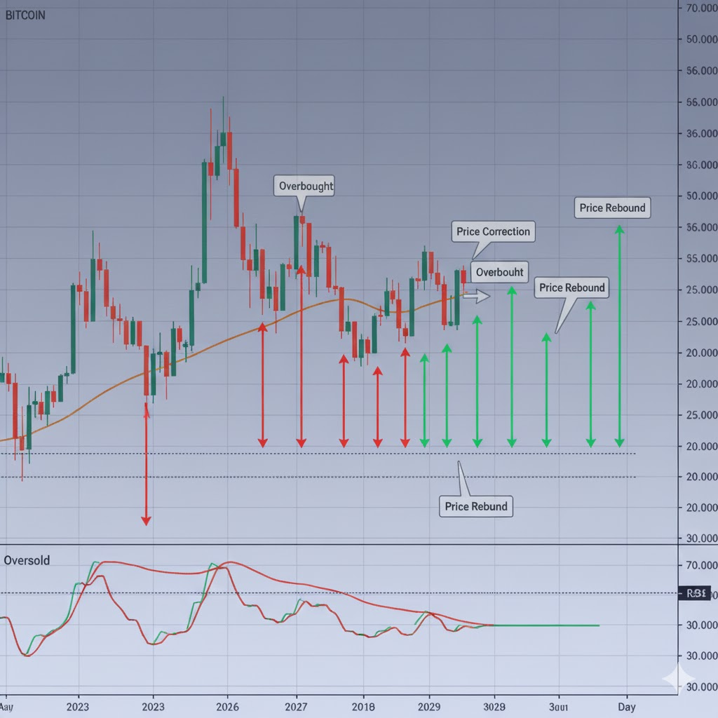 Bitcoin chart showing RSI indicator